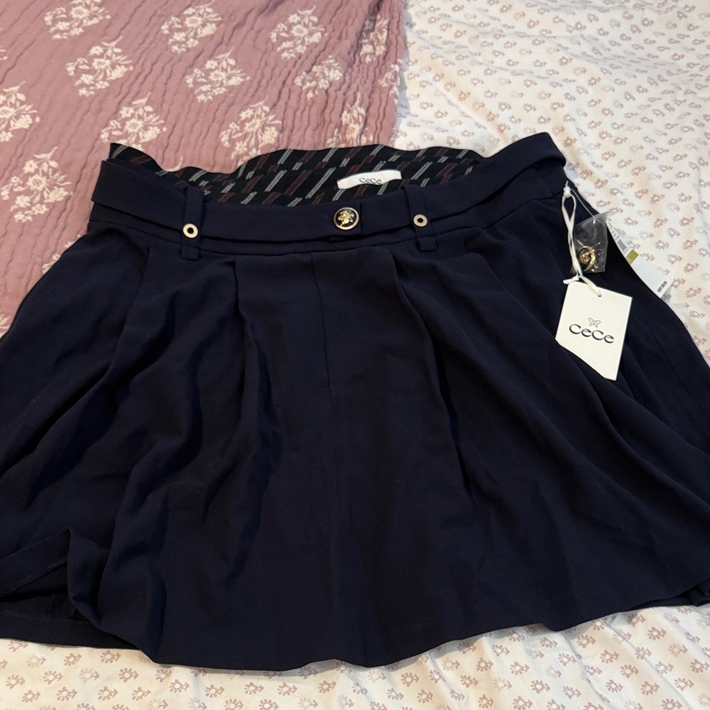 CeCe Dark Blue Skater Skirt
